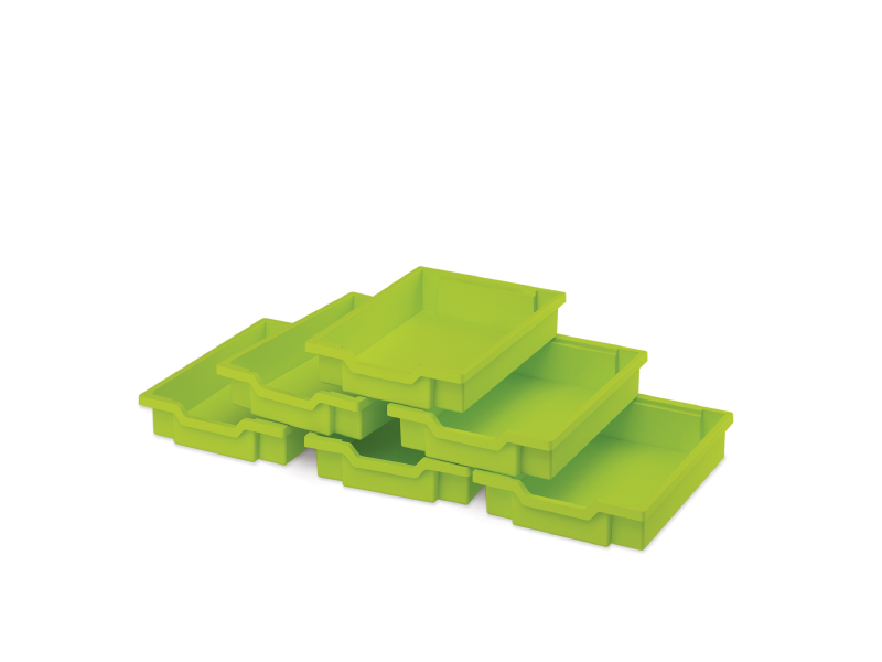 Plastové boxy malé - limetka - 6 ks