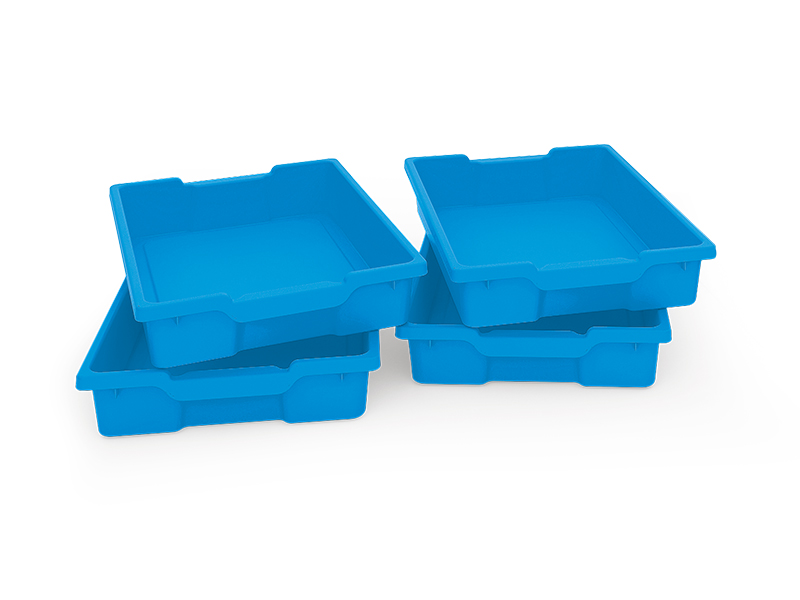 Plastové boxy malé - modrá - 4 ks