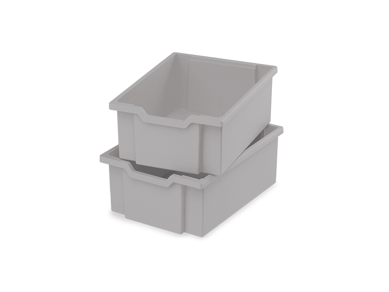 Plastové boxy velké - šedá - 2 ks