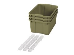 Velké plastové boxy s pojezdy - OPTIMA - Světle zelené (3 ks.)