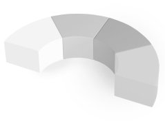 Set kleiner halbrunder Schaumstoffsitzkissen