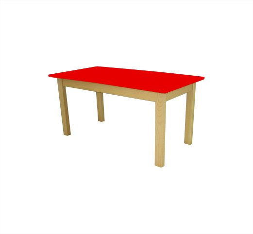 Kinder-Tisch BUCHE Rechteck – natur + bunte Platte - Rozměr: 120x80 cm