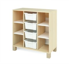 Skříň s policemi a boxy bílá FRESH (modul 8)