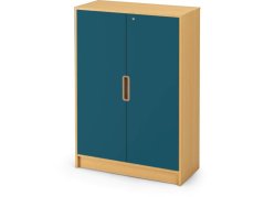 Skříň s policemi a dvířky + zámek - OPTIMA - Smaragdově modrá - XL