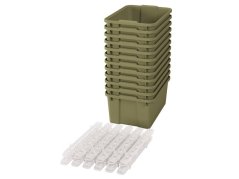 Velké plastové boxy s pojezdy - OPTIMA - Světle zelené (12 ks.)