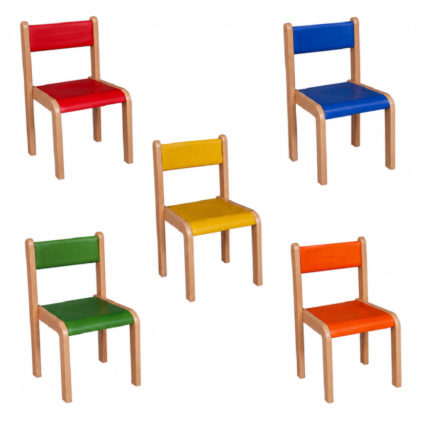 Dětská barevná židle NELA (sedák + opěrák) - Velikost: 42 cm