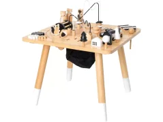 Wooden table with activities and maze