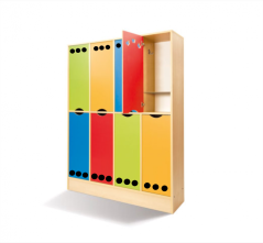 Regenbogen-Garderobenschrank mit Haken und Regal
