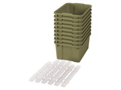Velké plastové boxy s pojezdy - OPTIMA - Světle zelené (9 ks.)