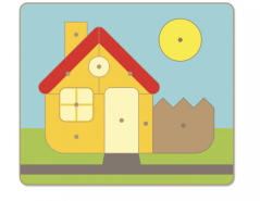 Wooden puzzle - Cabin with pins