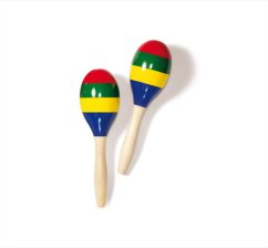 Dřevěné barevné MARACAS