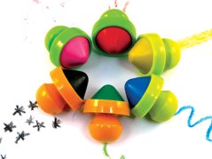 Voskové pastelky s kulatými držadly