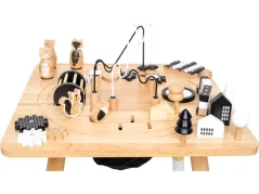 Wooden table with activities and maze