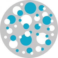 Round carpet - gray with circles (3 m)
