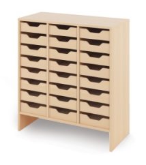 Mittlerer Schrank mit kleinen Pappcontainern KLASIKO