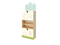 Shelving cabinet with doors (tree, FOREST)