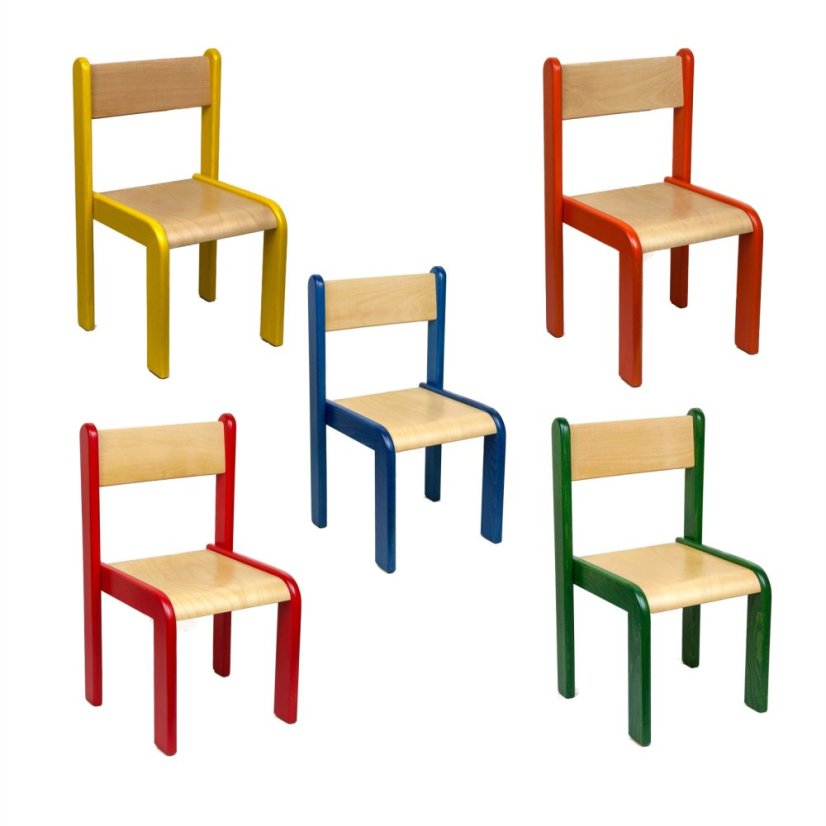 Farbenfroher Kinderstuhl NELA (mit farbigen Seiten) - Velikost: 34 cm