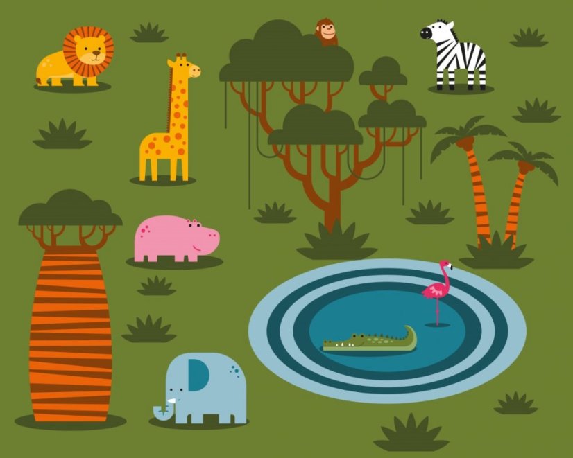 Children's carpet - SAFARI (4 x 5 m)