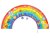 Wandmontierte Manipulationsplatte REGENBOGEN (162 x 11 x 81 cm)