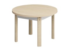 Round coffee table, birch/white(EXCLUSIVE)