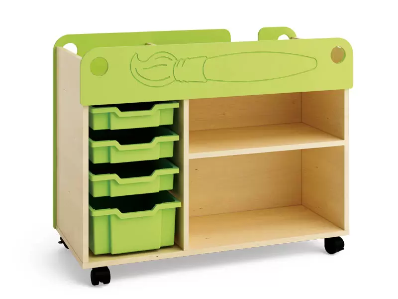 Cart for art education without tools (plastic boxes)