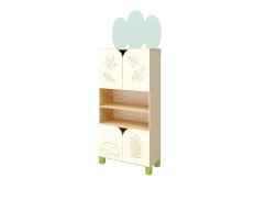 Shelving cabinet with doors (tree, FOREST)