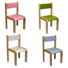 Farbenfroher Kinderstuhl NELA Pastell (Sitzfläche + Rückenlehne)