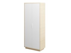 Tall cabinet with doors, birch/white (EXCLUSIVE)