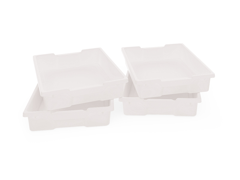 Plastové boxy malé - bílá - 4 ks