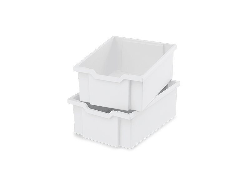 Plastové boxy velké - bílá - 2 ks