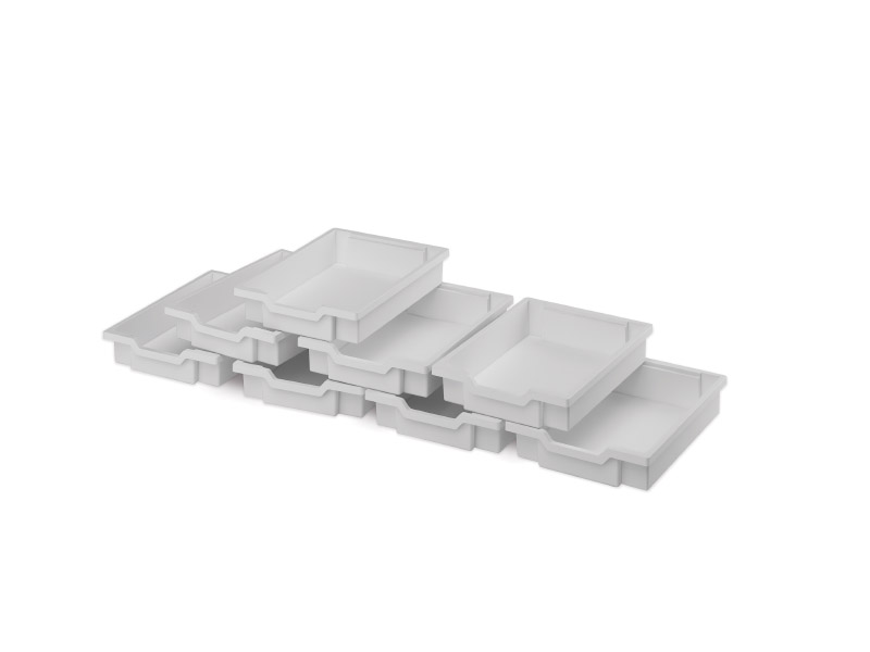 Plastové boxy malé - bílá- 8 ks