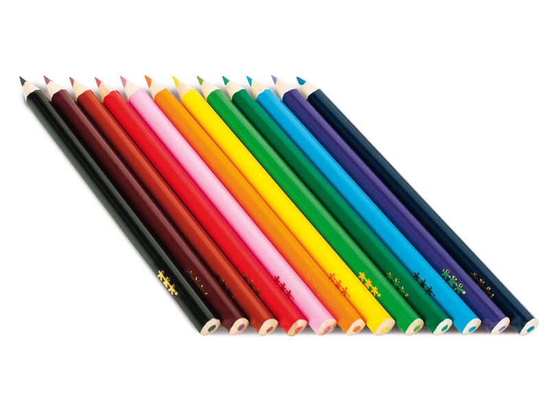 Dlouhé silné trojúhelníkové pastelky 12 ks