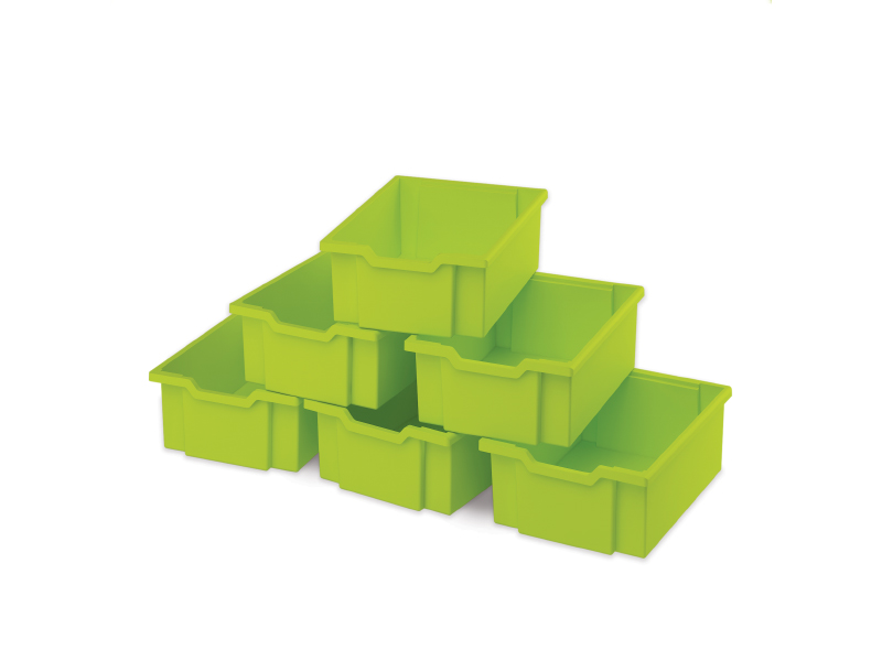 Plastové boxy velké - limetka - 6 ks