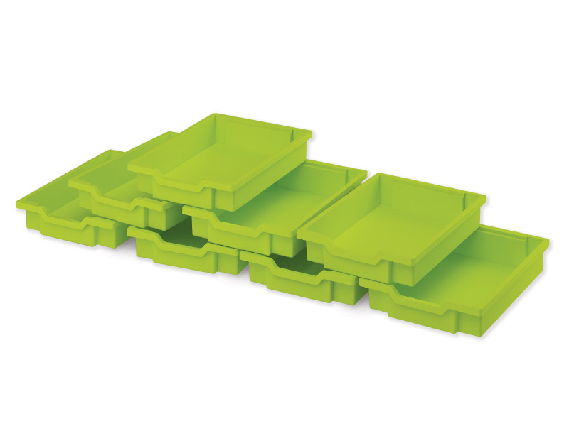 Plastové boxy malé - limetka - 8 ks